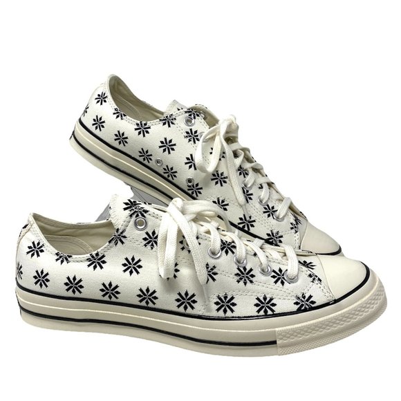 Converse Other - Converse Chuck 70 OX Egret Black White Low Top Shoes Men's Size Floral 169591C